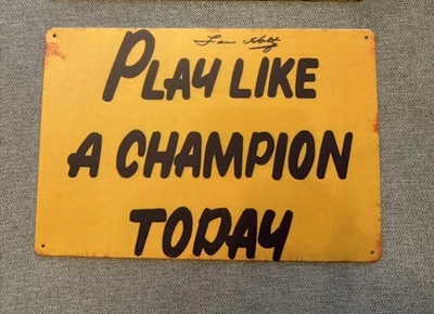 Play Like a Champion Today - Metal Sign for Notre Dame Fighting Irish 12 in - Image 1 of 2