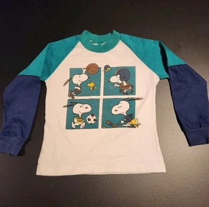 Vintage Kids Snoopy Sports Pullover Sweater Large (7) - Picture 1 of 5