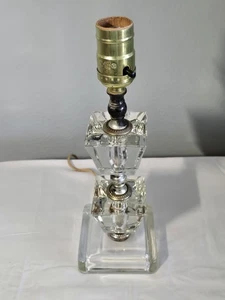 Cube Lamp 3 Tier Stacked Glass 11” Geometric Boudoir Lamp Nightstand Bookshelf - Picture 1 of 9