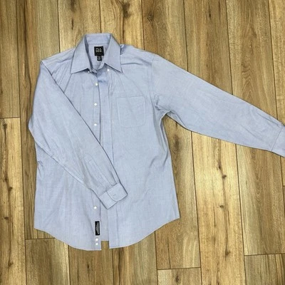 Jos. A. Bank Traveler's Men's 15-35 Light Blue Button Up Collared Shirt - Image 1 of 4