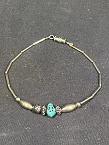 VINTAGE 925 STERLINGSILBER TÜRKIS PERLEN ARMBAND 7,25" - Bild 1 von 5