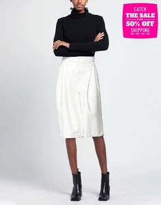 RRP €315 PHILOSOPHY DI LORENZO SERAFINI Faux Leather Shorts IT40 US4 UK8 S Ivory - Picture 1 of 5