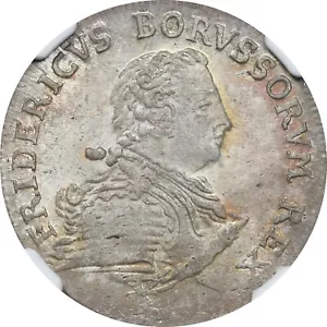 1752-A Preussen 1/6 Taler TOP POP Berlin Mint Friedrich II "The Great" NGC MS-64 - Bild 1 von 7