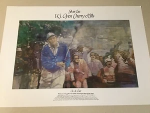 SILVER ERA LITHO WALT SPITZMILLER ARNOLD PALMER 1960 US OPEN AT CHERRY HILLS - Picture 1 of 7