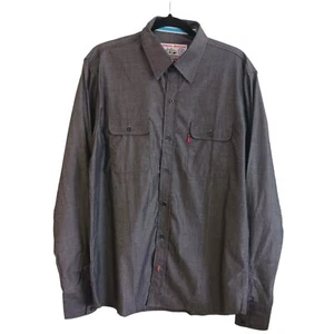 Size Large Hotfisher Mens Dress Shirt Gray Long Sleeve NWOT Fall - Picture 1 of 5