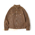 Men Workwear Cotton Retro Canvas Oil Wax Jacket Button Casual Hunting Coat S-3XL