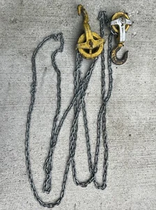 BUDGIT 1/4 TON HAND CHAIN HOIST 20+ Foot LIFT, Yellow, 306597, 306598 - Picture 1 of 12