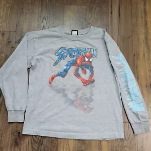 Vintage 2003 Spiderman T-shirt Boys Large Youth Marvel Mad Engine Long Sleeve  - Picture 1 of 8