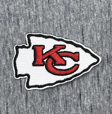 KANSAS CITY CHIEFS EMBROIDERED IRON ON PATCH 2.5" x 2.5" FREE SHIPPING - Image 1 of 2