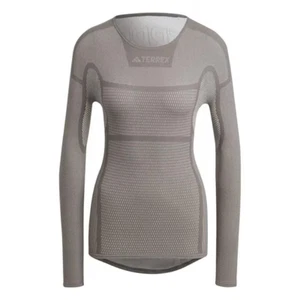adidas Drynamo Long Sleeve Performance shirt Womens - Grey - Size 10 (S) - Picture 1 of 11