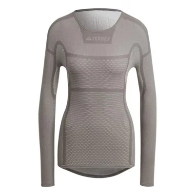 adidas Drynamo Long Sleeve Performance shirt Womens - Grey - Size 10 (S) - Image 1 of 4