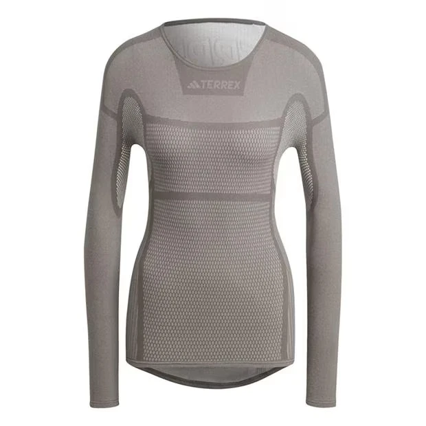 adidas Drynamo Long Sleeve Performance shirt Womens - Grey - Size 10 (S) - Image 1 of 4