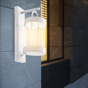 Wandleuchte Außenwandlampe Laterne Haustürlampe weiß LED Terrassenlampe H 33 cm - Bild 1 von 5