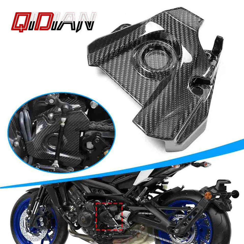 For 2013-2020 YAMAHA MT09 FZ09 Carbon Fiber Motorcycle Sprocket Cover Fairing — 第 1/4 张图片