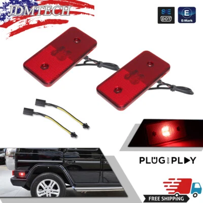 Luces de señalización laterales LED traseras con lente roja para 02-14 Mercedes-Benz W463 Clase G Foto 1 de 4