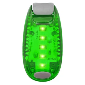 3 Green LED Safety Light Night Clip On Waterproof Flashing Running Cycling Bike - Picture 1 of 11