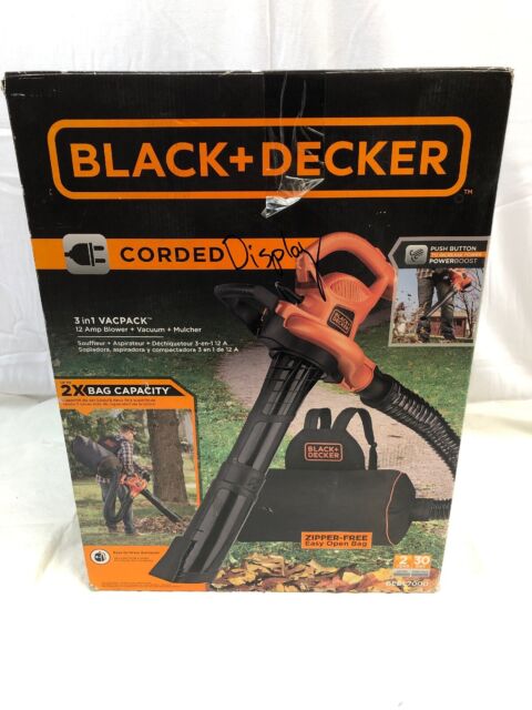 BLACK+DECKER 3-in-1 Electric Leaf Blower, Leaf Vacuum/Mulcher, Corded,  12-Amp (BV6600)