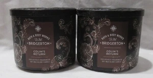BRIDGERTON w/ Bath & Body Works 3-wick Scented Candle Lot Set 2 COLIN'S RETURN - Picture 1 of 4
