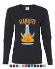 Llamaste Women's Long Sleeve Tee Funny Yoga Namaste Llama Peace Pilates Lotus Om