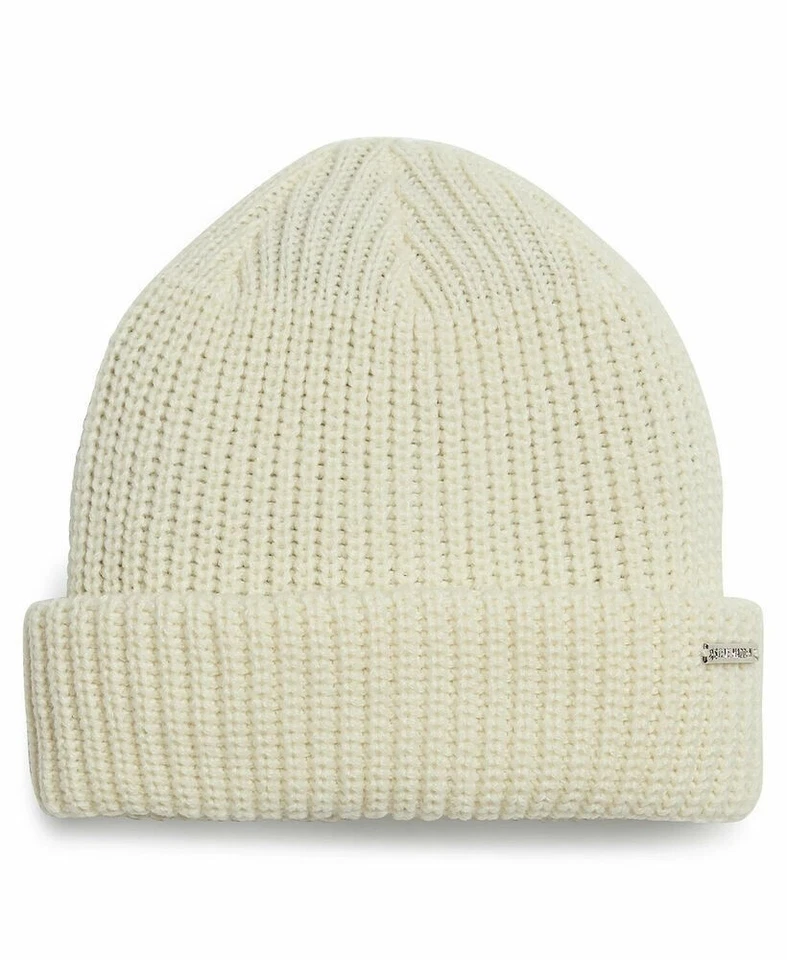 Nuevo gorro unisex Steve Madden tejido acanalado marfil con puños talla única Foto 1 de 1
