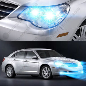 For Chrysler Sebring 4Dr Sedan 2007-2010 -6PC 8000K LED Headlight+Fog Light Bulb