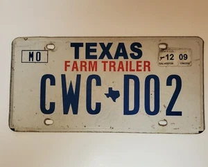 Texas 2009 Farm trailer license plate # CWC D02 - Picture 1 of 1