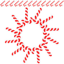 Canne à bonbons charme de Noël polymère argile dos plat (50 pièces) - Neuf Neuf Neuf