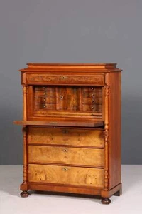 Edler Gründerzeit Sekretär Vertiko Nussbaum Highboard Louis Philippe Kommode - Bild 1 von 18