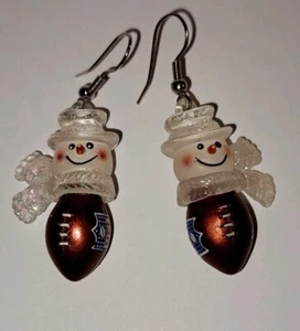 Minnesota Vikings Snowman Football Earrings - Picture 1 of 5