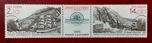 ANTARCTIC TERRITORY French 1986 MNH Charcot Explorer Gutter Se-Tenant XF 148-1 - Picture 1 of 3