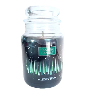 Yankee Candle Balsam & Cedar 22 Oz Large *Rare* Limited Edition Trees & Stars - Picture 1 of 3