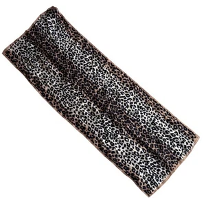 Ann Taylor Silk Scarf rectangle animal print vintage Made in Japan black & brown - Picture 1 of 7