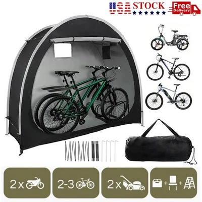 Outdoor Portable Bicycle Storage Tent for 2-4 Bikes Waterproof 210D Oxford Fabra - Image 1 of 4