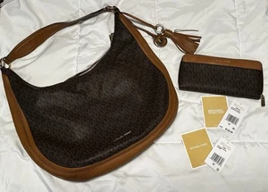Michael Kors Lydia Large Hobo Purse with Mercer Pocket ZA Continental Wallet - Picture 1 of 4