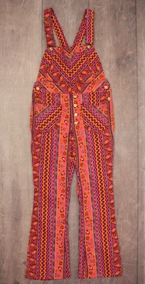 Mono de Colección Niña/Pequeña Mujer Años 60 70 Nuevo de Lote Antiguo Naranja Psicodélico Moscas Talla 16 Foto 1 de 4