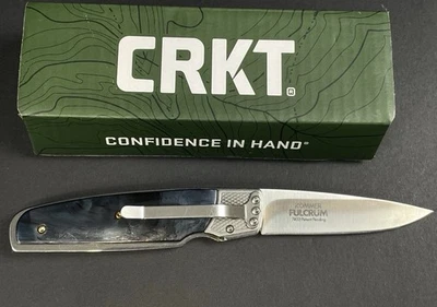 Navaja de Bolsillo Plegable CRKT 7404 Kommer Fulcrum Azul/Gris con Caja y Papeles Foto 1 de 4