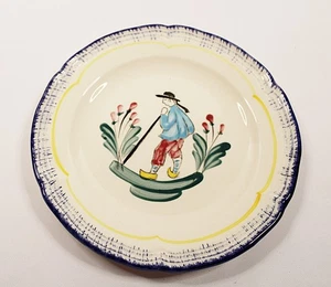 French Vintage Faience Plates Rare Set of Eight FREE US SHIPPING! - Picture 1 of 8