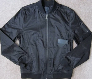 GUESS (Jet Black) PAUL HIGH RIDGE Twill Light Jacket Men's NWT $128 - Picture 1 of 7