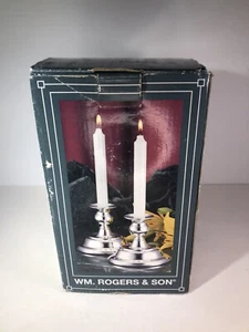 WM. Rogers & Sohn Paar versilberte Kerzenständer 4 3/8 Zoll. - Bild 1 von 23