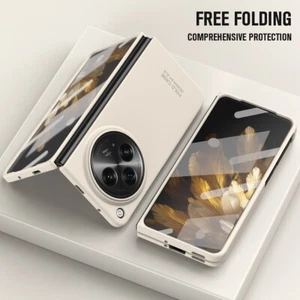 For OnePlus Open, Luxury Hybrid Skin Feeling Glass Screen Protector Cover Case - Picture 1 of 15
