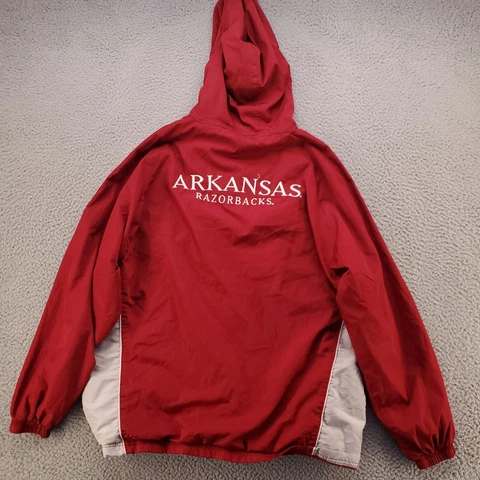 Arkansas Razorbacks Jacket Adult Medium Full Zip Hoodie Hooded Hogs Fleece Lined Cover