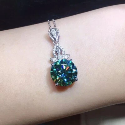 Colgante de diamantes tratados azules de 6 quilates ¡Certificado VVS1! Regalo para pareja Foto 1 de 4