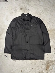 Vintage Black French Chore Coat Jacket Workwear rare - Picture 1 of 10