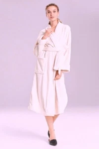 NWT Josie Natori Cashmere Fleece Pink Long LS Wrap Robe S Pockets SUPER SOFT - Picture 1 of 9