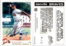 Quentin Jones Signed 2000 Grandstand Danville Braves #NNO Card Auto