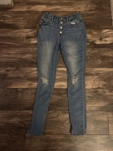 Old Navy Rockstar Distressed Medium Wash Jegging Jeans Girls Size 14 - Picture 1 of 3
