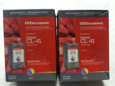Canon CL-41 Color In Box 2 Office Depot Remade Ink Cartridge Free Ship See Pics - Image 1 of 4