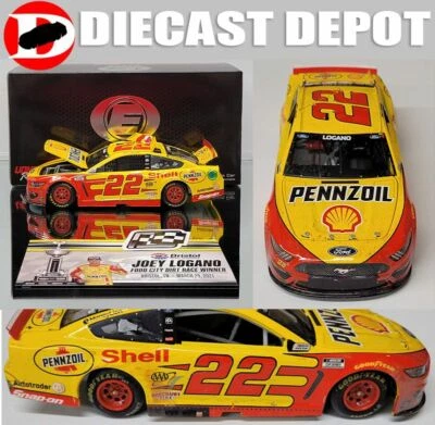JOEY LOGANO 2021 BRISTOL DIRT WIN RACED VERSION SHELL/ PENNZOIL   1/24  ELITE  - Image 1 of 4