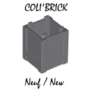 Lego 61780 - 2x coffre / Container, Box 2x2x2 top opening - Dark B. Gray- NEUF - Imagen 1 de 1