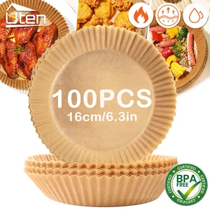 100PCS Air Fryer Liner Baking Paper Round Non-Stick Parchment Waterproofs - Picture 1 of 12